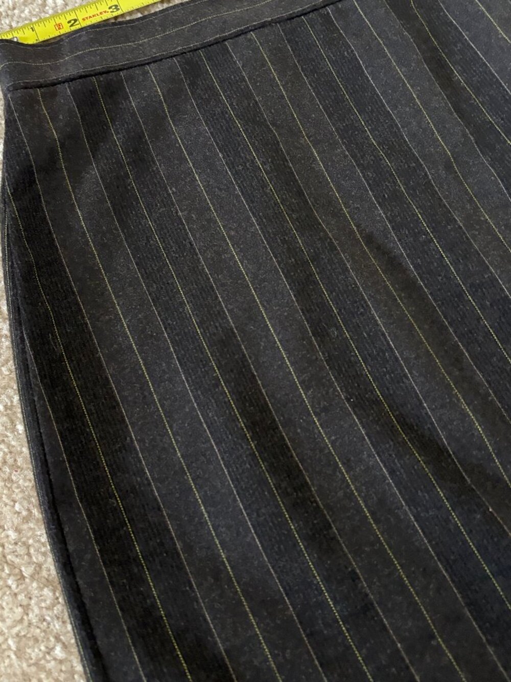 CLUB MONACO Black Pinstripe Wool Blend Pencil Skirt Old Money Luxury Size 4 - Picture 4 of 8